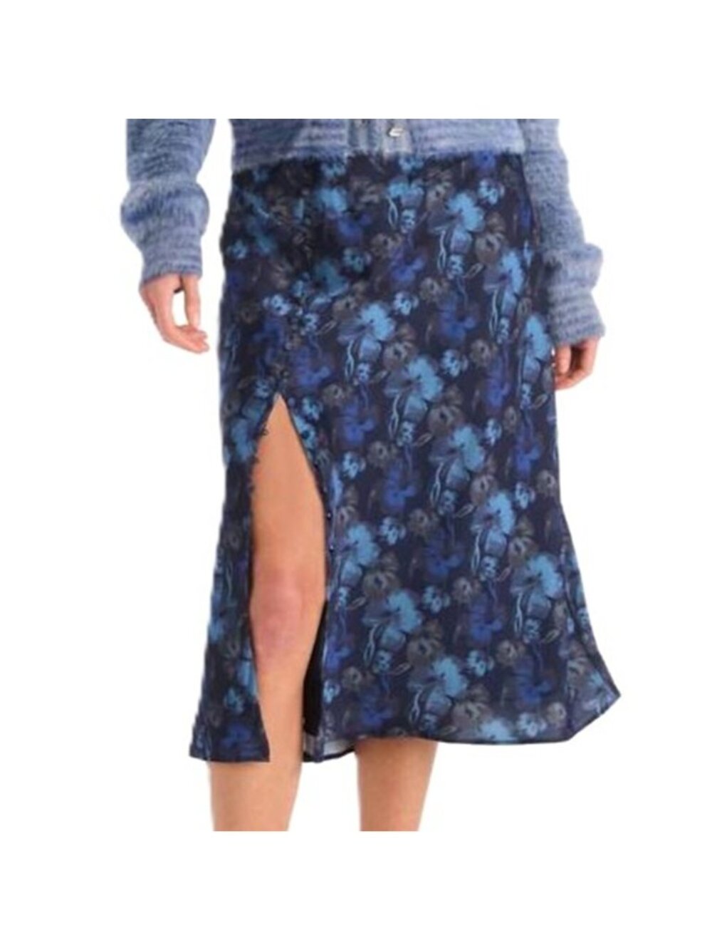 Allison New York Reese Midi Slip Skirt Midnight Floral Size Small New